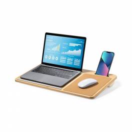 Bambusowy organizer na biurko, stojak na laptopa, stojak na telefon, korkowa podkładka pod mysz V0271-00